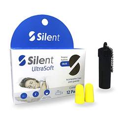 Protetor Auricular Silent Earplug 12 Pares Ultra mais alto de 38 dB, protetores auriculares confortáveis para dormir, ronco, viagem, shows, estudar, ruído alto (Amarelo)