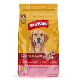 Ração Baw Waw para cães adultos médios e grandes sabor Carne, Frango e Arroz - 15kg