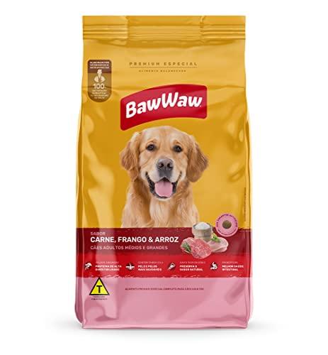 Ração Baw Waw para cães adultos médios e grandes sabor Carne, Frango e Arroz - 10.1kg