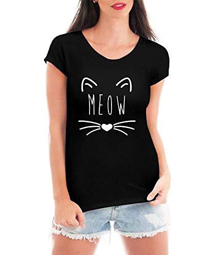Camiseta Criativa Urbana Loucas Por Gato Lovers Meow Gatinhos Blusa Feminina Preta