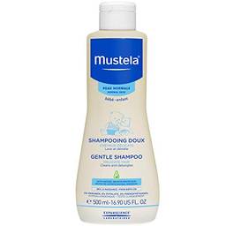 Gentle Shampoo, Suave e Não Arde os Olhos, Mustela Bebê, Azul, Médio 500 ml