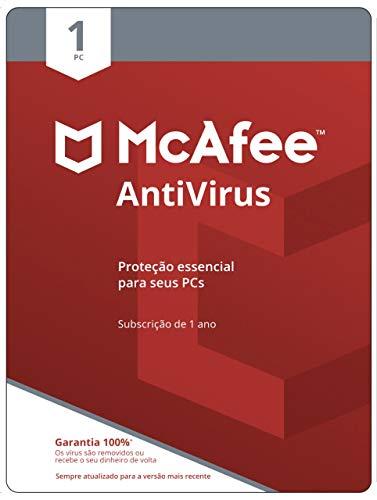 McAfee Antivírus – Programa Premiado De Proteção Contra Ameaças Digitais, Programas Não Desejados, 1 PC - Cartão - 2021 - Windows