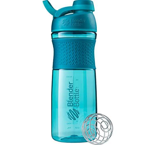 Coqueteleira SportMixer da BlenderBottle para shakes de proteína e pré-treino, 830 ml, azul-petróleo