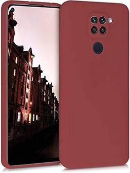 Capas de silicone TPU compatível com Xiaomi Redmi Nota 9 - Tampa de telefone de proteção flexível macia (maroon red)