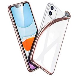 ESR Essential Zero projetado para capa para iPhone 11, TPU fino transparente macio, capa de silicone flexível para iPhone 11, moldura de ouro rosa