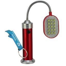 Lanterna de LED Flexível com Imã 30 LEDS Vermelho + Chaveiro CBRN16389