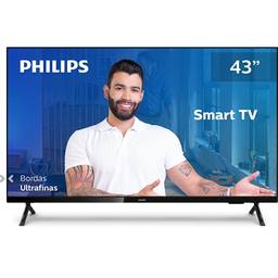 PHILIPS Smart TV 43PFG6825/78-43" Full HD sem bordas, HDR Plus, 3 HDMI, 2 USB, Wifi Miracast, Conversor digital, Netflix, Youtube, Globoplay e Prime Video