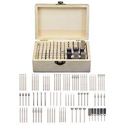 Tomshin 86pcs Kit de acessórios para ferramentas rotativas Broca de diamante Brocas Kit de polimento para lixar, polir, cortar, esculpir, madeira, pedra, joias, vidro, cerâmica, com, caixa de madeira