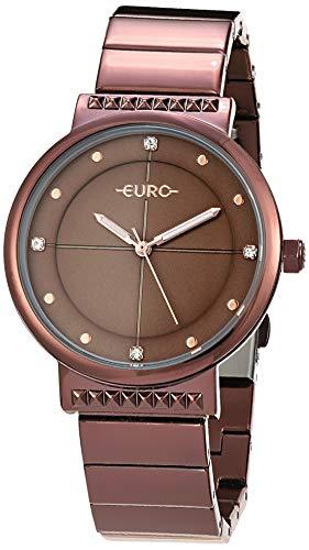 Relógio Euro, Pulseira de Aço Inoxidável, Feminino Marrom EU2035YSF/K4M