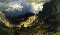 Tempestade nas Montanhas Rochosas de Albert Bierstadt - 50x86 - Tela Canvas Para Quadro