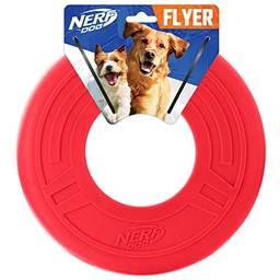 Nerf Dog Brinquedo para cães Atomic Flyer, Frisbee, 25,4 cm de diâmetro, unidade única, vermelha