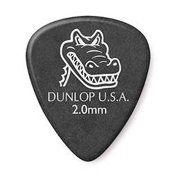 Palhetas de guitarra Dunlop Gator Grip padrão 2,0 mm pretas