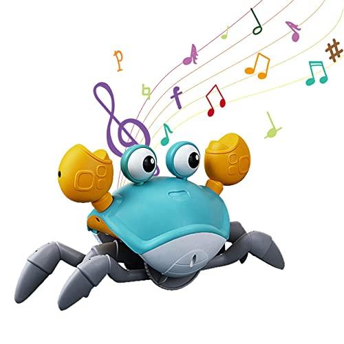 Green Crawling Crab Toys - Electric Crab Toy Crawling Crab Brinquedos com Música e Luzes, Brinquedos Interativos para Bebês, Eletrônico Pet Crab Crawling Toy Simulação Crab Toy Amarelo/Verde