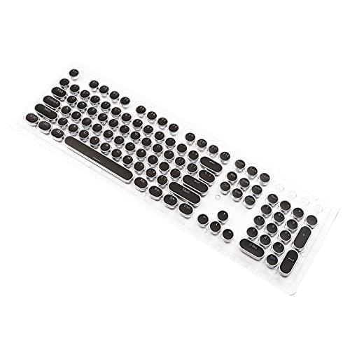 Teclas redondas – Conjunto de teclas PBT Double Shot com camada translúcida, para teclados mecânicos, conjunto completo de 108 teclas – Preto