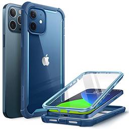 Capa Capinha Case i Blason Ares para iPhone 12, iPhone 12 Pro 6.1 polegadas (versão 2020), capa resistente dupla camada transparente com protetor de tela integrado(Azul)