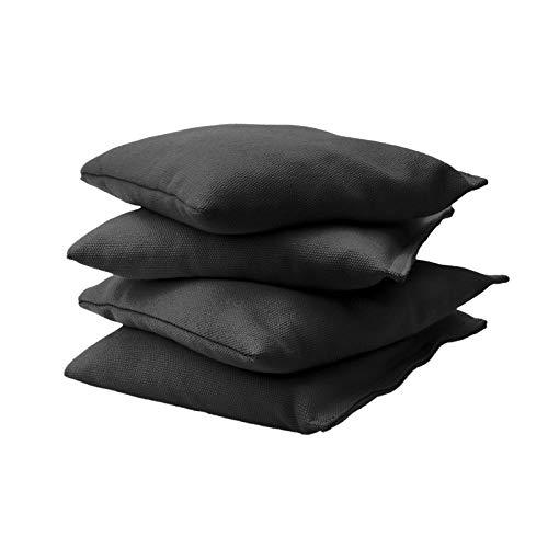 GoSports Conjunto de sacos de feijão Cornhole – 16 cores disponíveis – Pano de pato com preenchimento de milho para todos os climas, preto, 15 x 15 cm