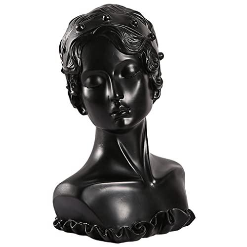 Colar de resina pingente suporte de busto manequim para mostras femininas, pessoal, organização doméstica - preto