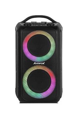 Amvox Caixa de Som Amplificada ACA 600 Bagvox Black - 600W RMS, Bluetooth, Equalizador, USB, Bateria Recarregável