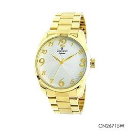 Relógio Champion Feminino, Kit com colar e brincos pulseira em aço dourado CN26715W