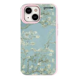 Capa Capinha Gocase Anti Impacto Pro Dupla Rosa para iPhone 13 - Van Gogh Amendoira em flor