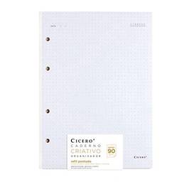 Cicero Caderno Criativo Organizador, Refil Pontado, Tamanho Grande (17x24), Creme
