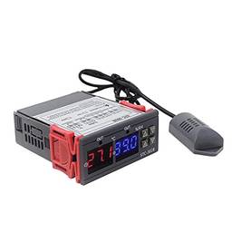 Romacci Termostato regulador de temperatura e umidade com display digital Higrômetro com sensor integrado de saída de relé 110-220V