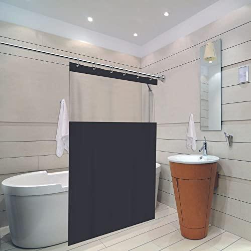Cortina Box Para Banheiro Com Visor 100% PVC 1,38m X 1,98m - Preto