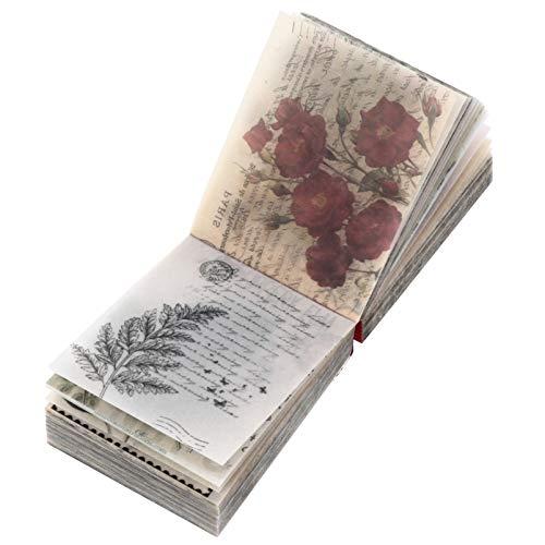 EXCEART 365 Folhas Do Vintage Material de Scrapbooking Papel Floral Planta Folha de Carta para DIY Projeto Da Arte Do Jornal Diário Planejador Pessoal Carta Envelope