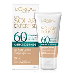 Protetor Solar Facial L'Oréal Paris Solar Expertise Antioleosidade Fps60 Cor 1.0 Clara 40G