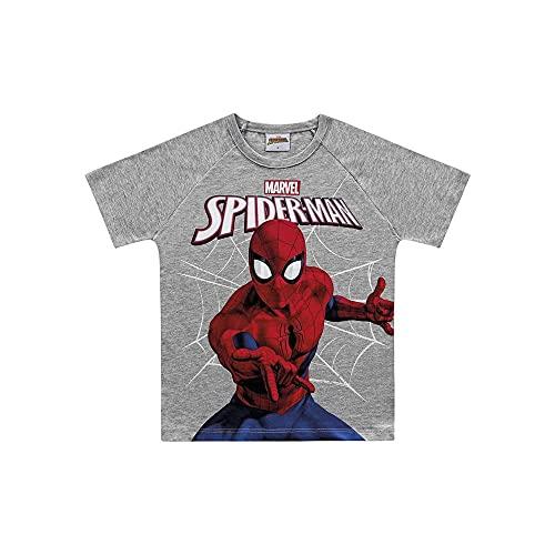 Camiseta em Meia Malha - Spider-Man Cinza Mescla 8