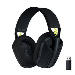 Headset Gamer sem fio com som estéreo e conexão Bluetooth Logitech G435 Preto