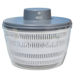 BAAD Conveniente Girador elétrico para salada recarregável de vegetais, secagem rápida, secagem rápida, preparação de alimentos (Cinza,4L)