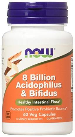 NOW Foods - Acidophilus & Bifidus 8 Bilhões de UFC - 60 cápsulas vegetais