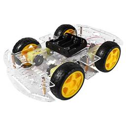ULTECHNOVO DIY Robô de Kit de Chassi de Carro Inteligente Com Rodas de Caixa de Bateria de Codificador de Velocidade para Arduino Diy