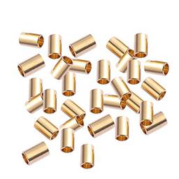 SuPVOX 100 peças tubos de latão macramê contas espaçador dourado para artesanato faça-você-mesmo costura parede suporte de plantas artesanato - 0,3 orifício grande longo