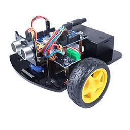 ERYUE Smart Robot DIY Kit Kit de robô programável inteligente com sistema Arduino Rastreamento de prevenção de obstáculos STEM Controle de direção de veículo sem fio para meninos meninas presente,kit