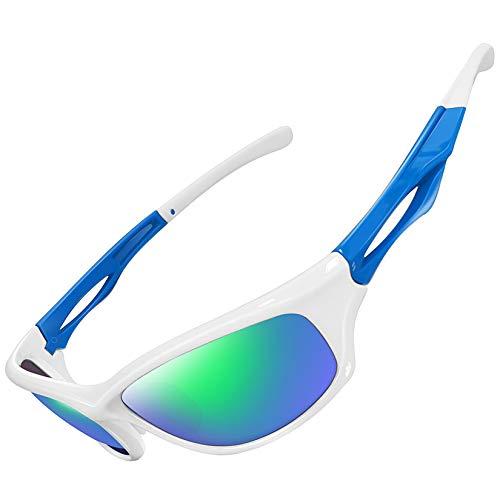 Óculos de Sol Esportivo Polarizado para Masculino Femininos UV400 Proteção Ciclismo Dirigir Armação Inquebrável Joopin Óculos de Sol para Homens e mulheres (Lente Espelhada Verde)