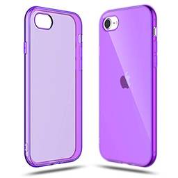 Capa Shamo's para Apple iPhone SE 2020 Capa, iPhone 8 e iPhone 7, absorção de choque, Gel de borracha TPU antiarranhões, Roxa