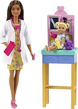 Barbie Profissões Conjunto Pediatra Negra