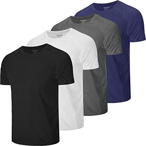 Kit 4 Camisetas Dry Fit Masculinas Antisuor Levinha Premium (G, Branco, Preto, Cinza, Azul)