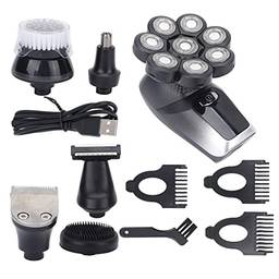 Barbeador de cabeça elétrico multifuncional 8D – IPX7 à prova d'água kit de cuidados para aparadores de cabelo para homens – moagem automática lâminas flutuantes para barbeador elétrico calvo para salão doméstico