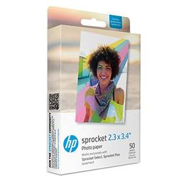 HP Papel fotográfico adesivo Zink Premium 6 x 8,6 cm (50 folhas) compatível com impressoras HP Sprocket Select e Plus.