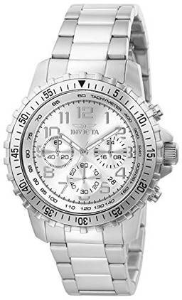 Invicta Relógio masculino Specialty, movimento a quartzo, pulseira de aço inoxidável, prata (modelo: 6620)