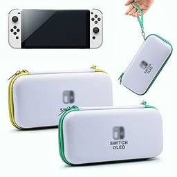 TwiHill A bolsa de armazenamento é adequada para Nintendo Switch OLED, case rígido EVA, proteção, resistência a quedas, fácil de transportar, acessórios de Nintendo Switch OLED (Zíper amarelo)