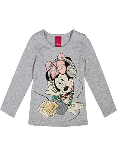 Disney, Confort Minnie Mouse, Blusa Manga Longa, Meninas, Cinza/Amarelo, 3