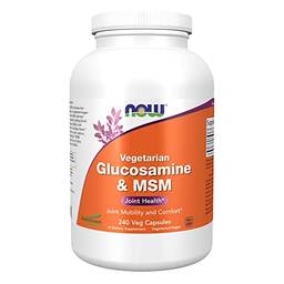 NOW Foods - Glucosamina e MSM - 240 Cápsulas vegetarianas