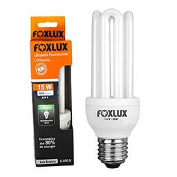 Lâmpada Fluorescente Compacta Foxlux – Tipo U – Luz Branca (6400K) – 15W – 220V – Base E-27