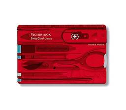 Swiss Card Classic Victorinox, Vermelho Translúcido, 11 funções