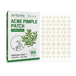 Adesivo para acne, 144 Pçs Remendos de Pimple Acne Translúcido Fosco Hidrocolóide Ácido Salicílico Óleo de Tea Tree para Acne Inflamada Melhorar Whiteheads