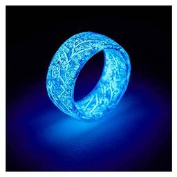 VELIHOME Anel de dedo luminoso que brilha no escuro joia unissex decoração fluorescente anéis brilhantes para homens e mulheres